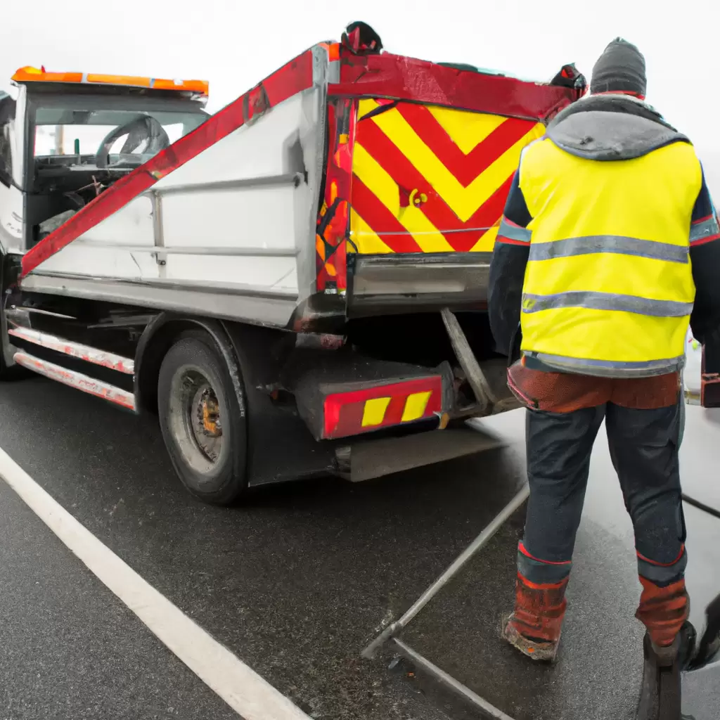 Modern tow truck assisting stranded driver.